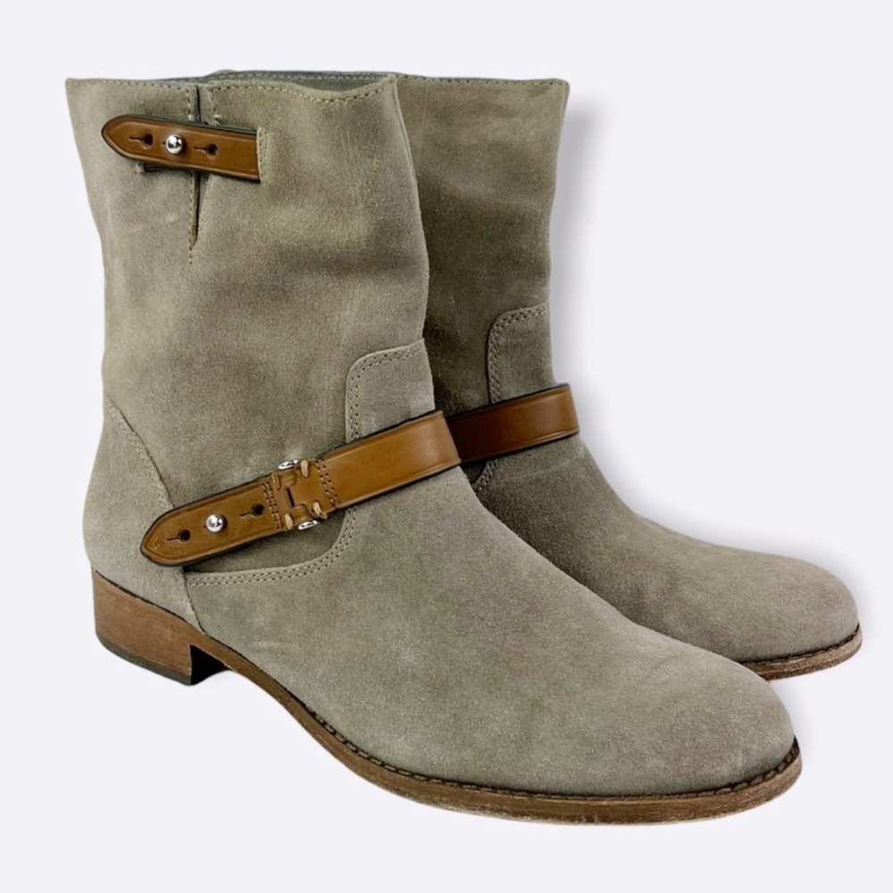 Coach Amy Suede Leather Buckle Boots